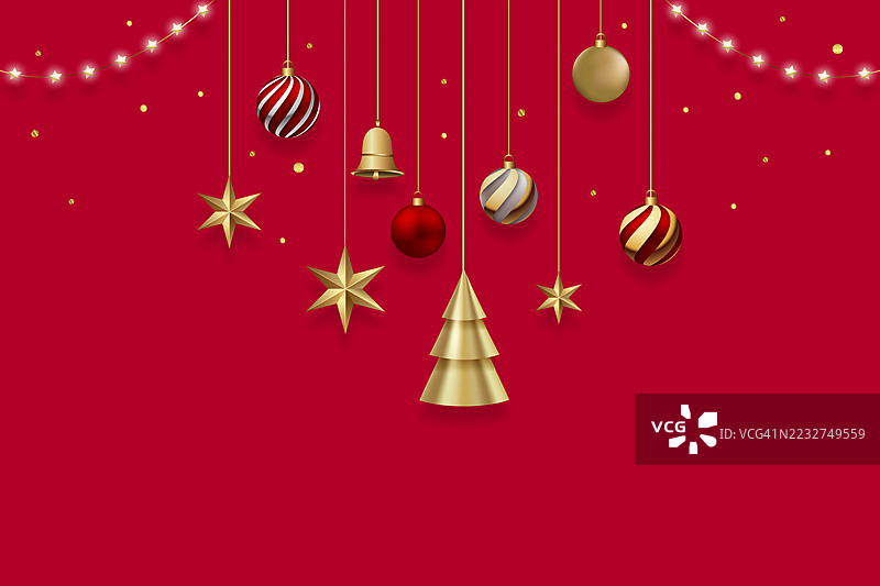 美丽的圣诞主题卡片。留白供填写文本。图片素材