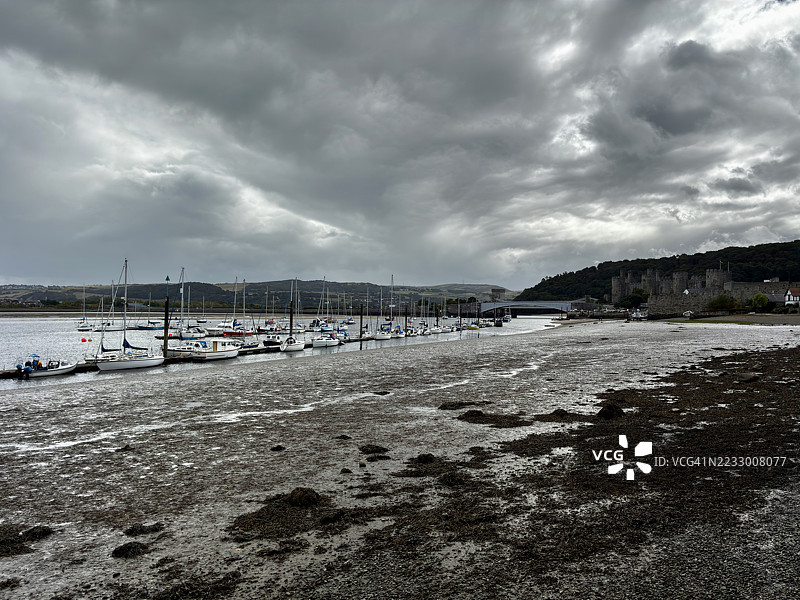 康威海景。北威尔士。图片素材