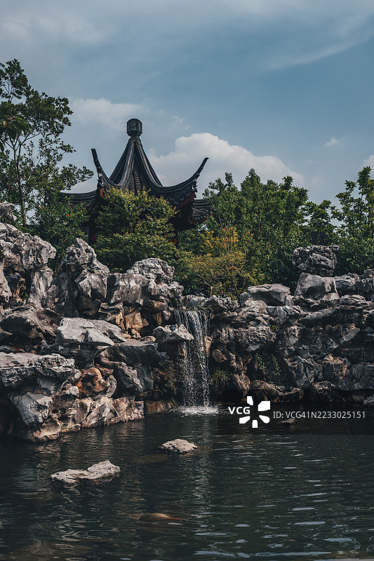 苏州，江苏，中国唐寅故居的传统中国园林图片素材