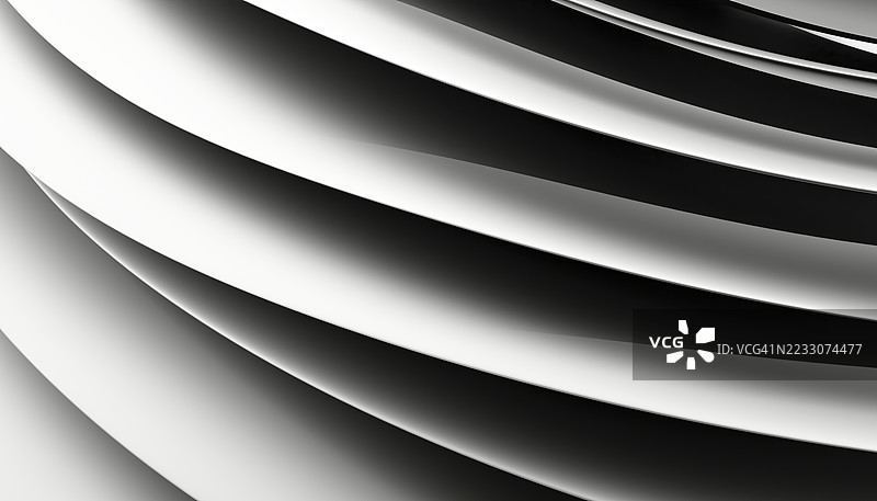 抽象的黑白曲线形成动态图案图片素材