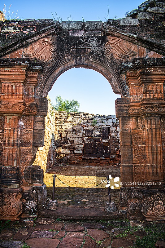 圣伊格纳西奥遗址，成立于17世纪初。阿根廷，米西奥内斯。图片素材