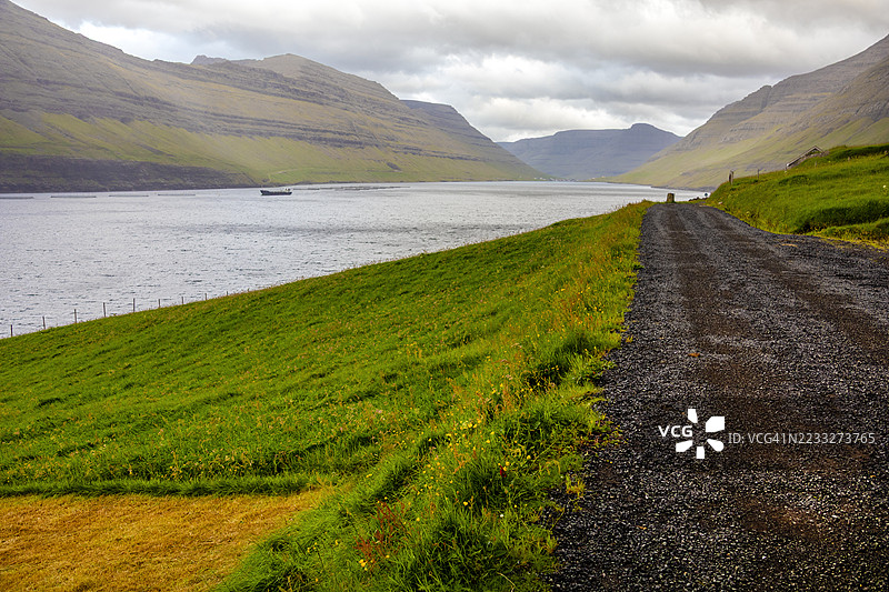 在法罗群岛博尔多伊的穆利附近向南望去图片素材