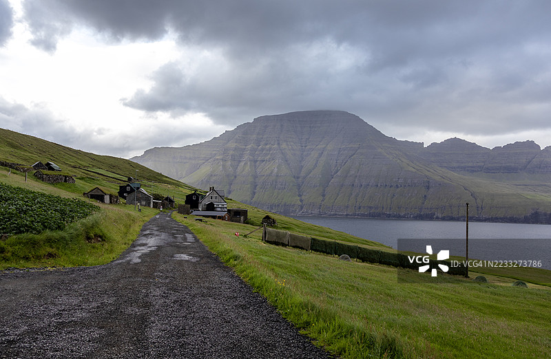 法罗群岛博尔多伊的穆利废弃村庄图片素材