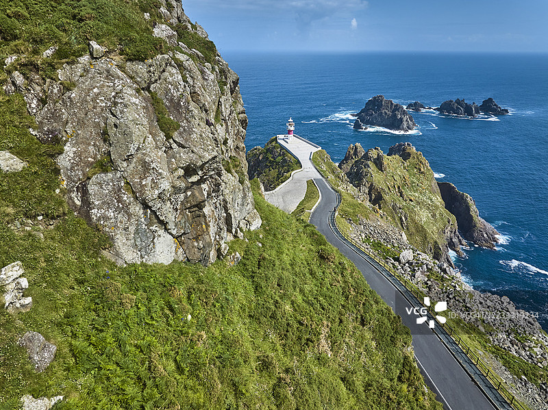 西班牙加利西亚海岸的奥尔特加尔灯塔图片素材