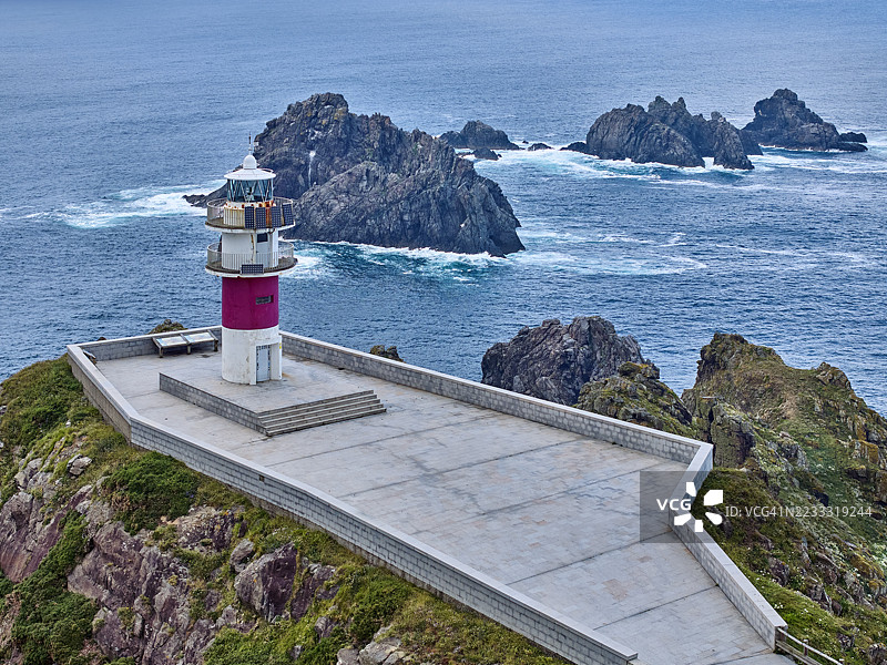 西班牙加利西亚海岸的奥尔特加尔灯塔图片素材