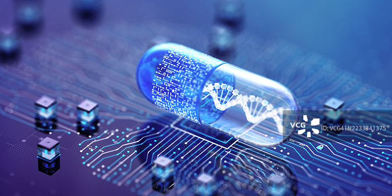 人工智能医疗技术概念。人工智能医学研究图片素材