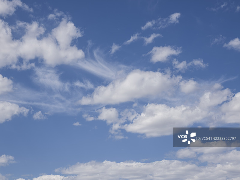 蓝天与白色夏季云朵。图片素材