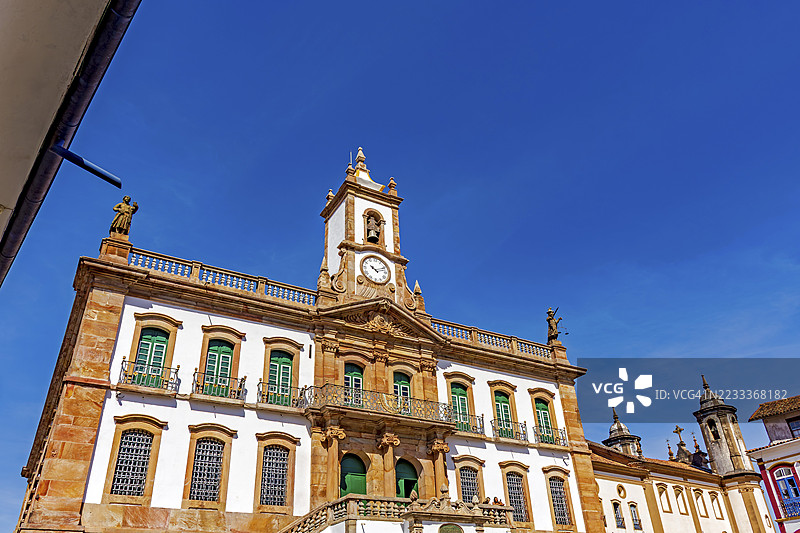 巴西米纳斯吉拉斯州奥鲁普雷图历史城市的巴洛克建筑图片素材