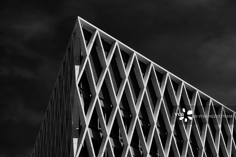 黑白几何建筑，安特卫普，比利时图片素材