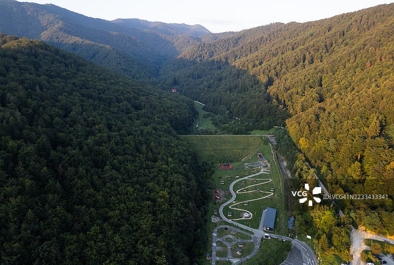 罗马尼亚特兰西瓦尼亚布拉索夫的航拍图图片素材