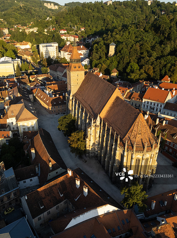 罗马尼亚特兰西瓦尼亚的布拉索夫空中视角图片素材