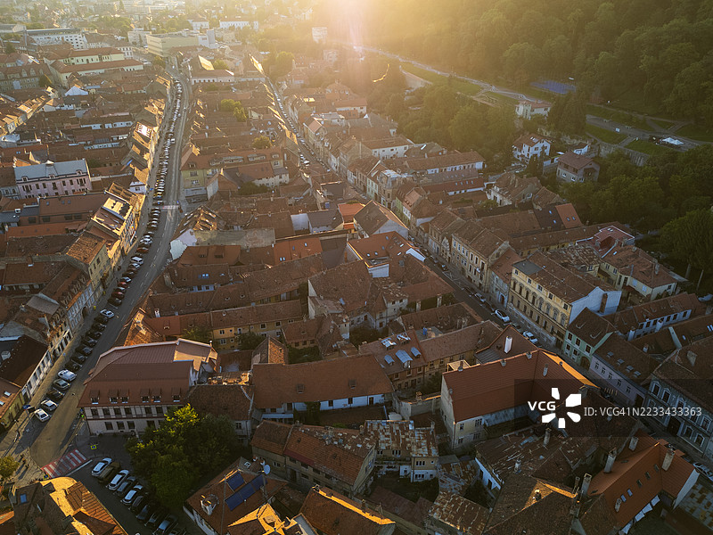 罗马尼亚特兰西瓦尼亚的布拉索夫空中视角图片素材