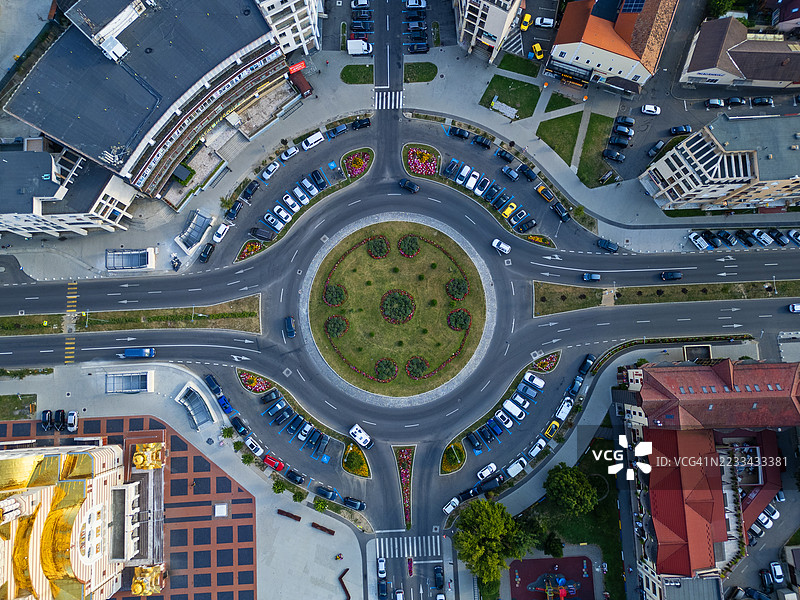 欧洲交通环的航拍图图片素材