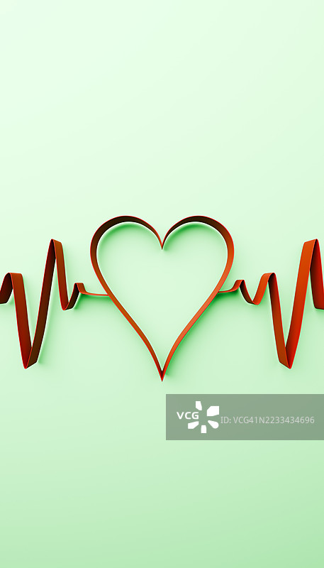 心形脉冲从心电图线图中出现图片素材