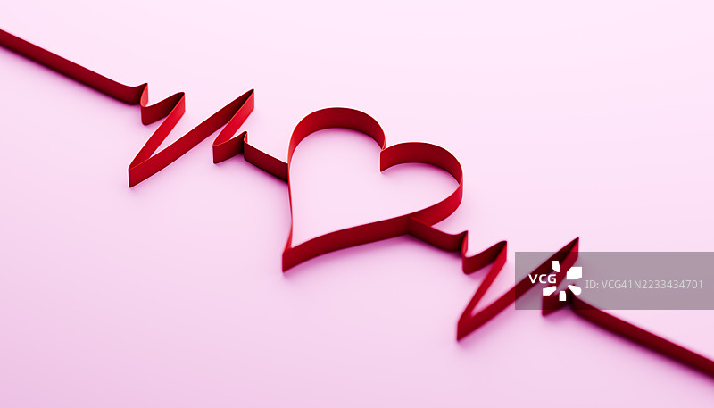 嵌入数据线图中的心跳图片素材