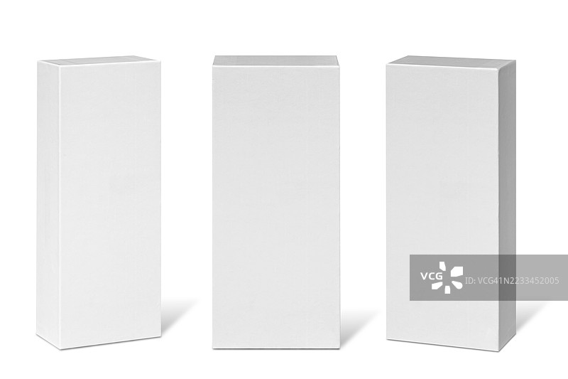 白色矩形纸板箱，背景独立展示图片素材