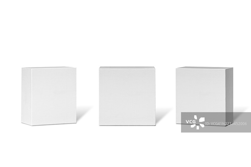 白色矩形纸板箱，背景独立展示图片素材