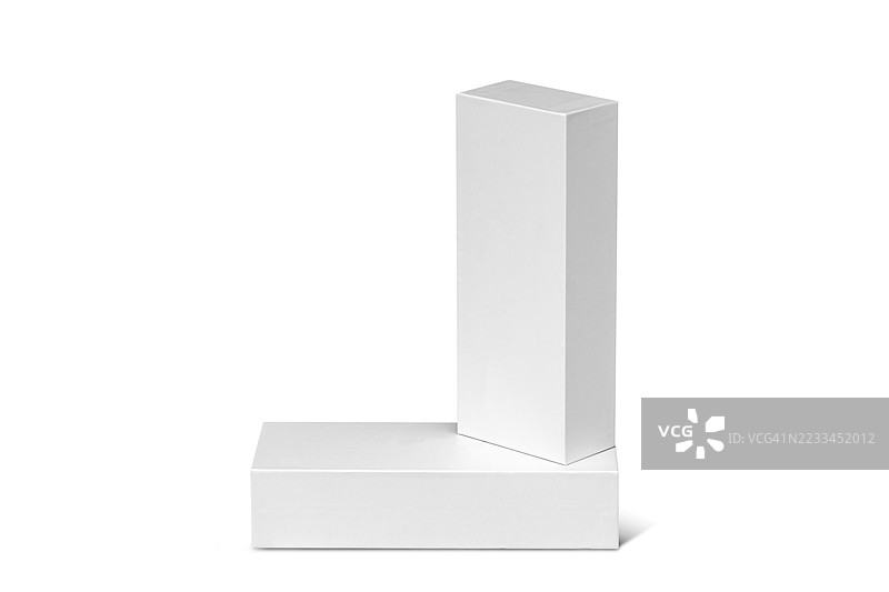 白色矩形纸板箱，背景独立展示图片素材