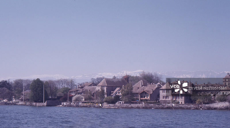 1975年埃维昂-莱-班市的复古照片 - 法国埃维昂图片素材