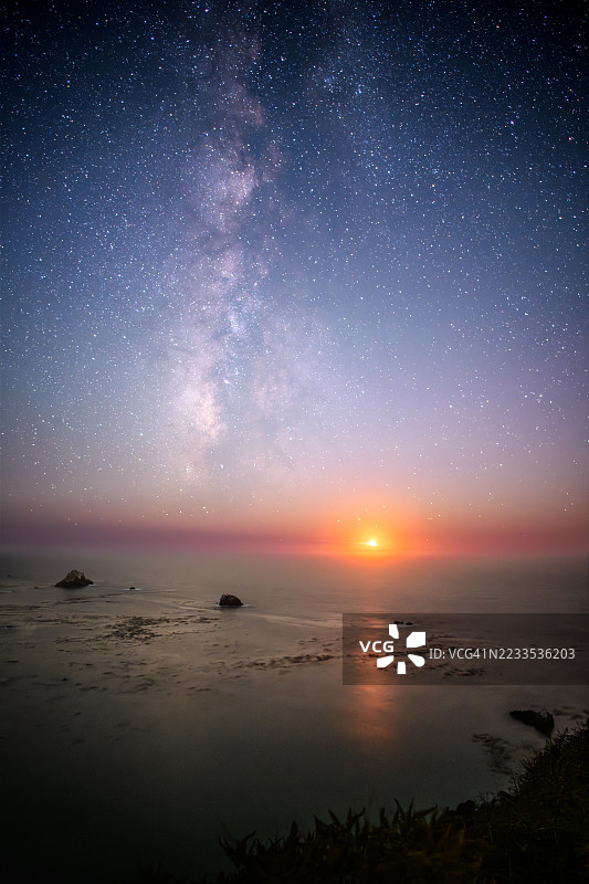 月落时的银河图片素材