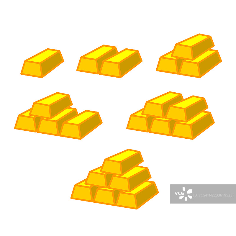 金条插图集 - 财富与投资概念图片素材