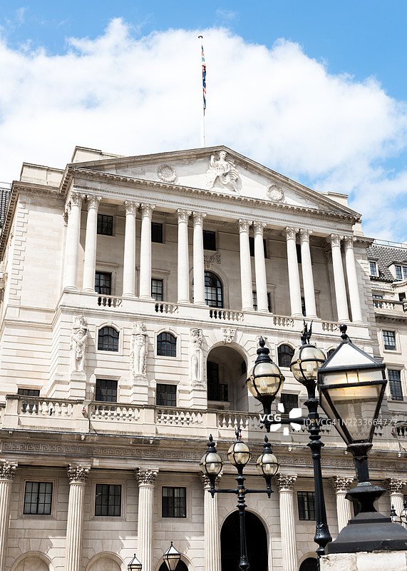 英格兰银行的外立面，线针街，伦敦市图片素材