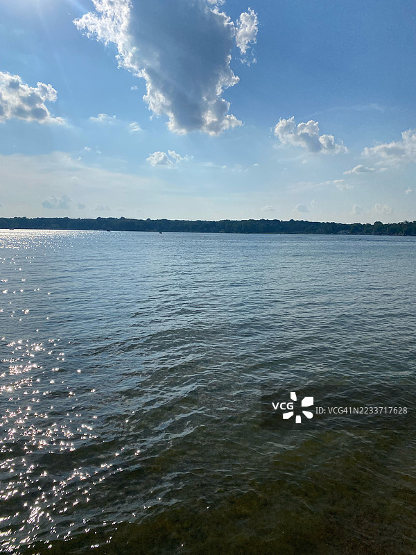 阴云密布下的宁静海洋，达沃基亚克，美国图片素材