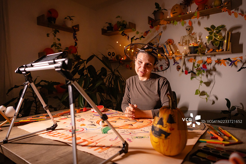 万圣节艺术教程直播图片素材