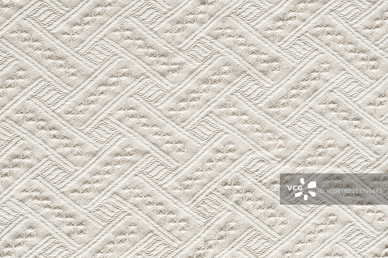 白色针织面料纹理特写作为背景。图片素材