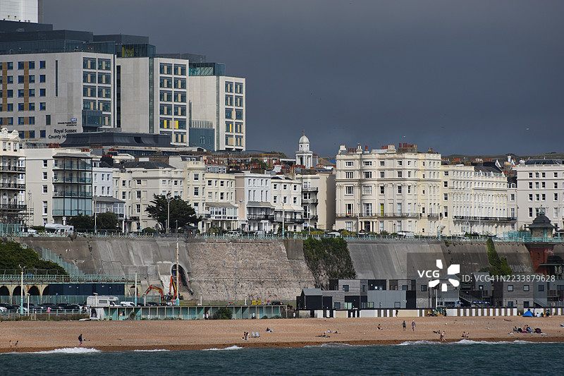 海滨城市风景，历史与现代建筑，布莱顿和霍夫，英国图片素材