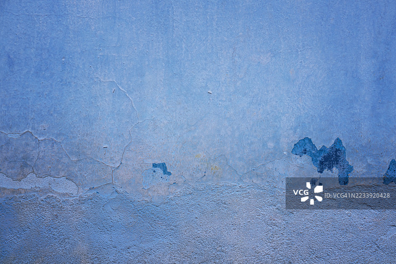 安提瓜危地马拉的蓝色殖民墙纹理图片素材