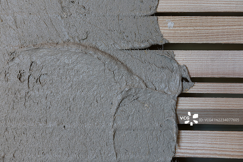 正在建设中的房屋墙壁。图片素材