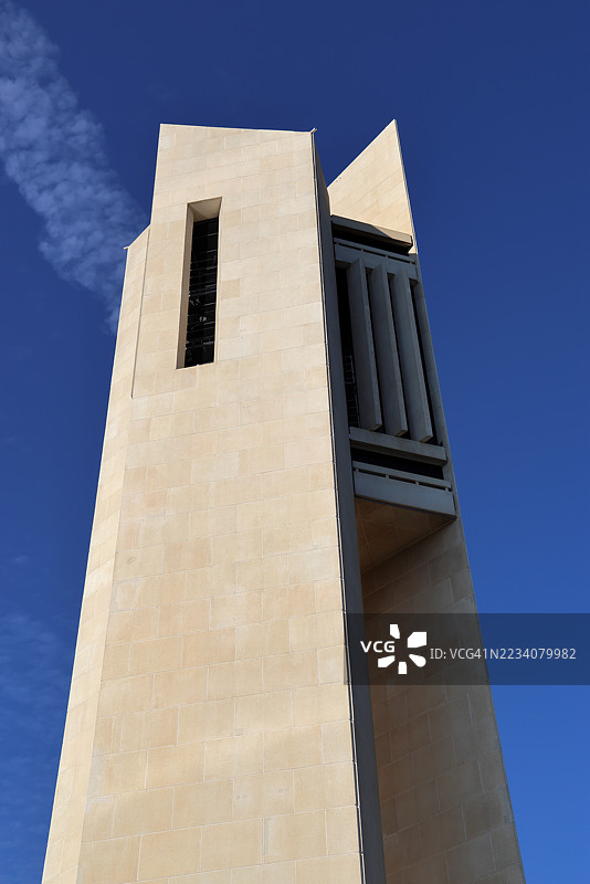 位于澳大利亚首都领地堪培拉的伊丽莎白二世女王岛（前称阿斯彭岛）上的国家钟琴图片素材