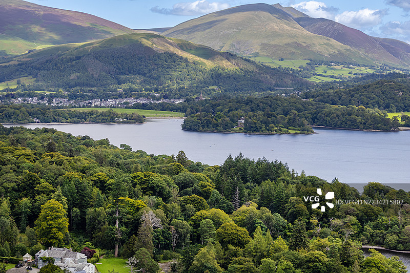 卡特贝尔斯徒步旅行景观，德温特湖，湖区，英格兰图片素材