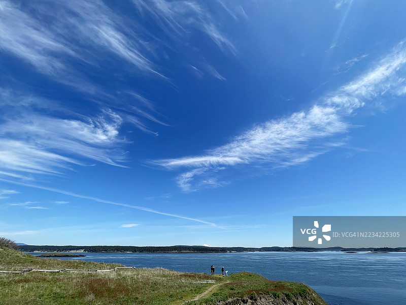 华盛顿州圣胡安岛的牛头灯塔图片素材