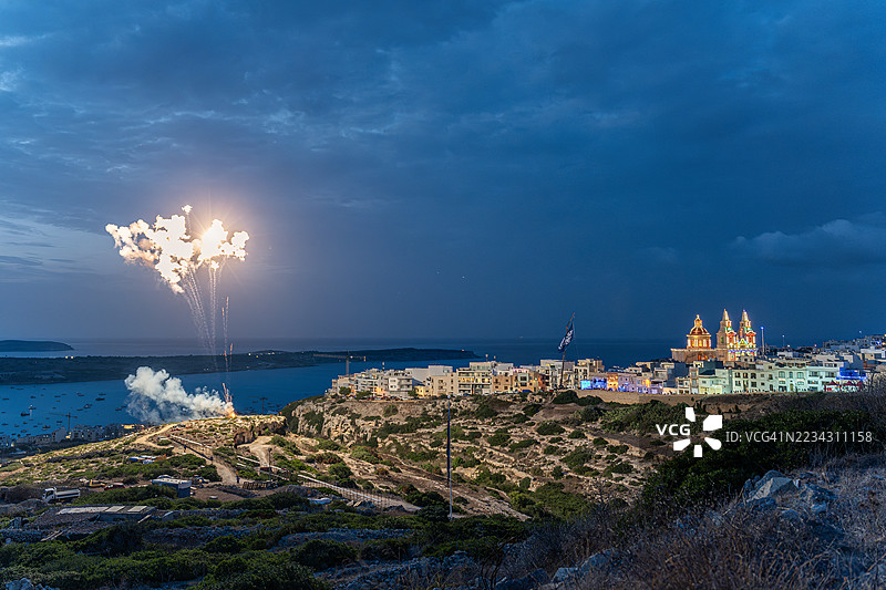 在马耳他最北端的城镇梅利哈，庆祝名为“Il-Vitorja”的宗教节日，亦即圣母玛利亚的诞辰，或称为“胜利之女”。9月8日通常被称为马耳他的胜利日。图片素材