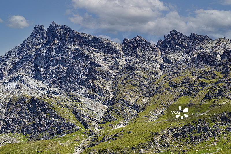 威斯霍恩峰的顶峰，从齐纳尔俯瞰，安尼维尔谷，瓦莱阿尔卑斯，瓦莱州，瑞士图片素材