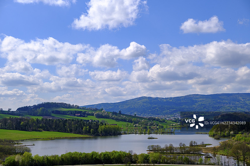 德拉亥湖,福尔特市,巴伐利亚森林,上普法尔茨,巴伐利亚,德国图片素材