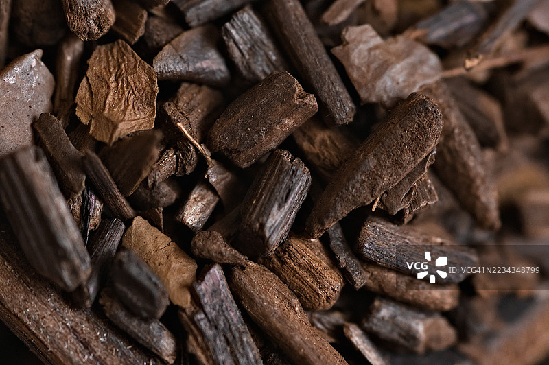 肉桂棒和树皮的特写，巴西图片素材