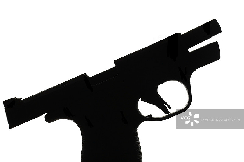 半自动手枪的轮廓图片素材
