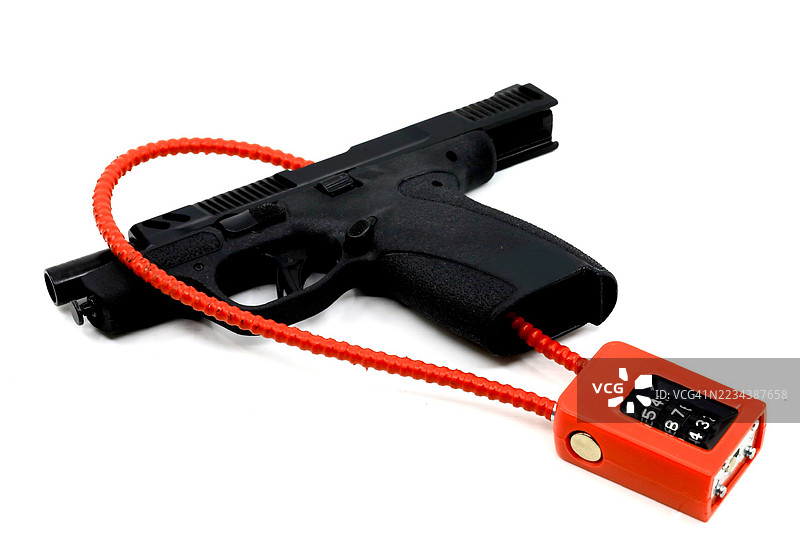 手枪类型武器上的触发锁图片素材