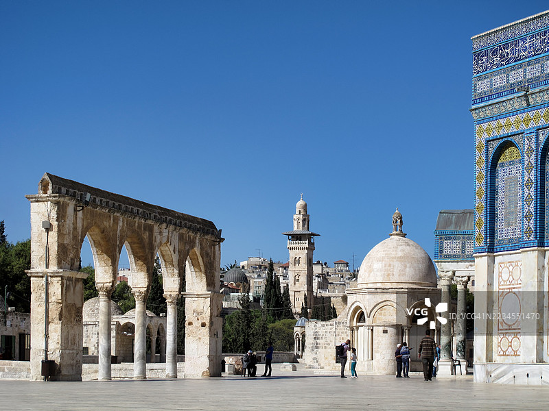 耶路撒冷圣殿山上的阿克萨清真寺复合体图片素材