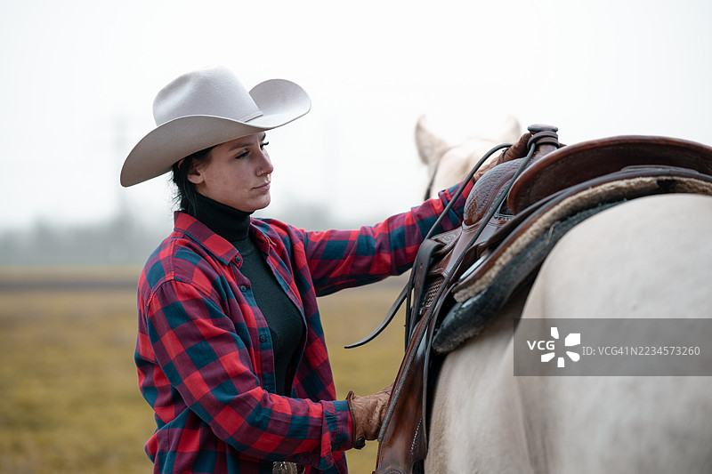 骑马的女性西方骑手与马匹图片素材