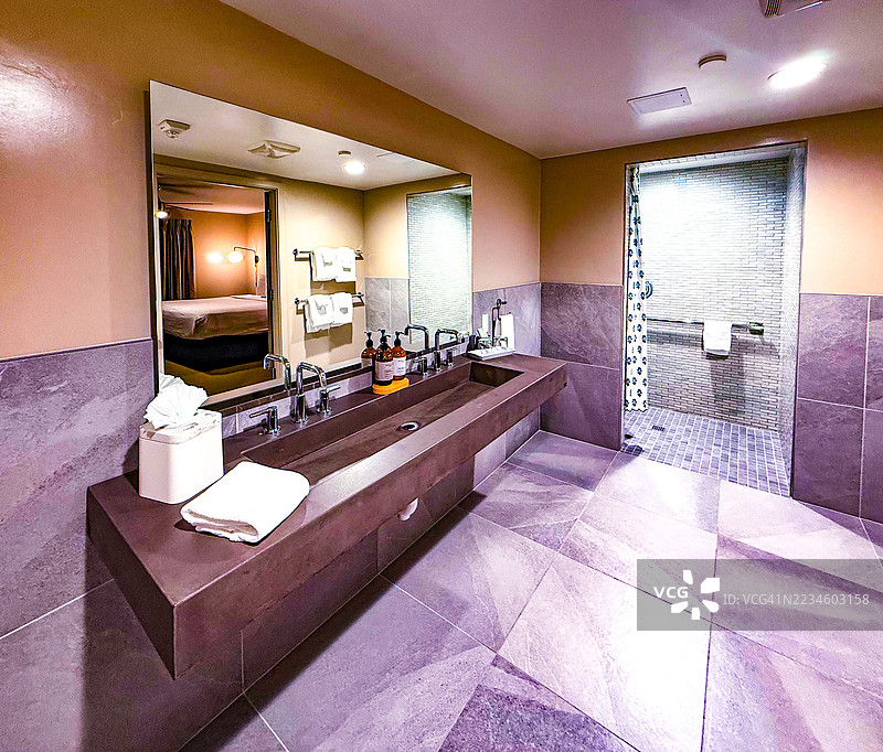 南湖塔霍黑熊小屋的浴室图片素材