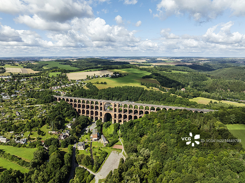 从上方俯瞰历史悠久的戈尔茨施塔尔桥图片素材