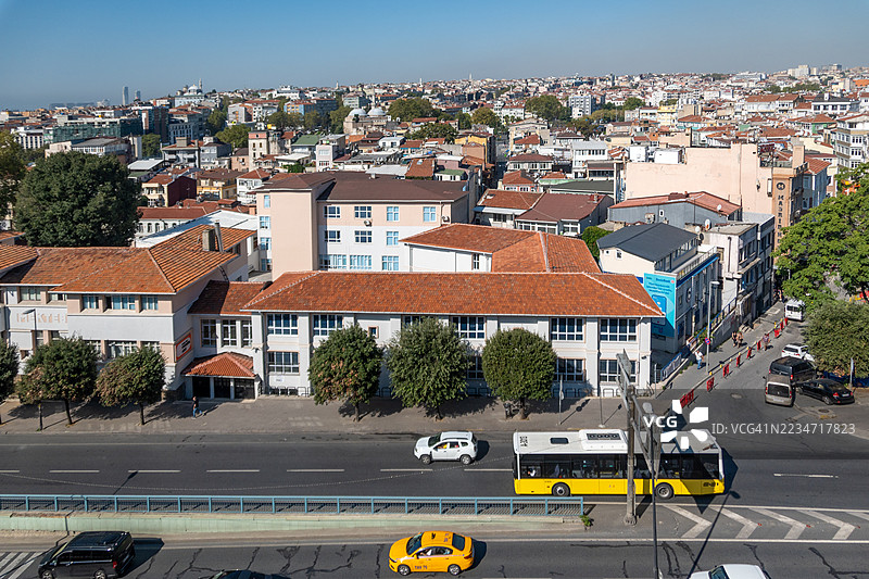 伊斯坦布尔的阿克萨赖高角度俯瞰图片素材