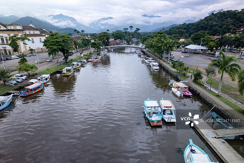 从高空俯瞰巴西里约热内卢的帕拉蒂市图片素材