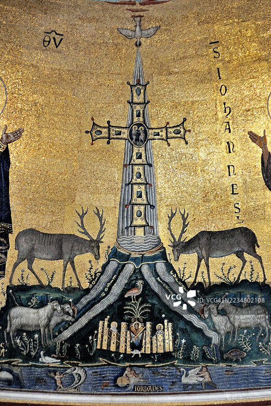 拉特朗圣约翰教堂拱顶马赛克 - 拉特朗圣约翰教堂拱顶马赛克 - 细节1图片素材