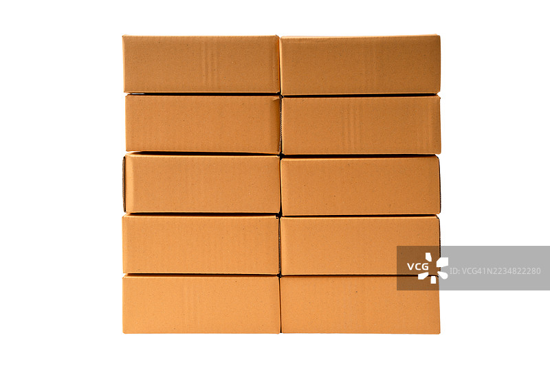 一堆纸箱，背景为白色图片素材