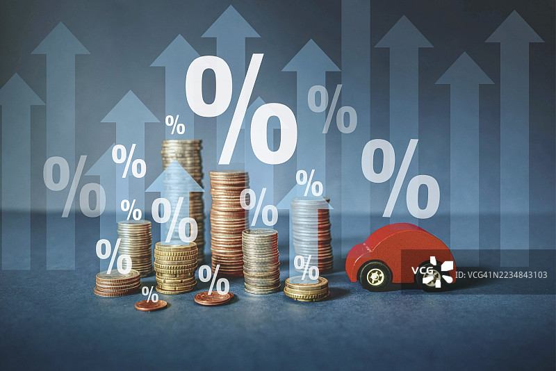 汽车利率概念，金融利率图片素材